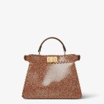 FENDI Peekaboo ISeeU Small Brown interlaced leather bag - Image 6